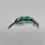 Teal Stripe Feather +$5.00